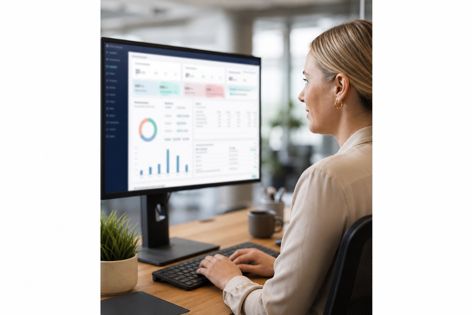 Operational dashboard and administration screens for business users