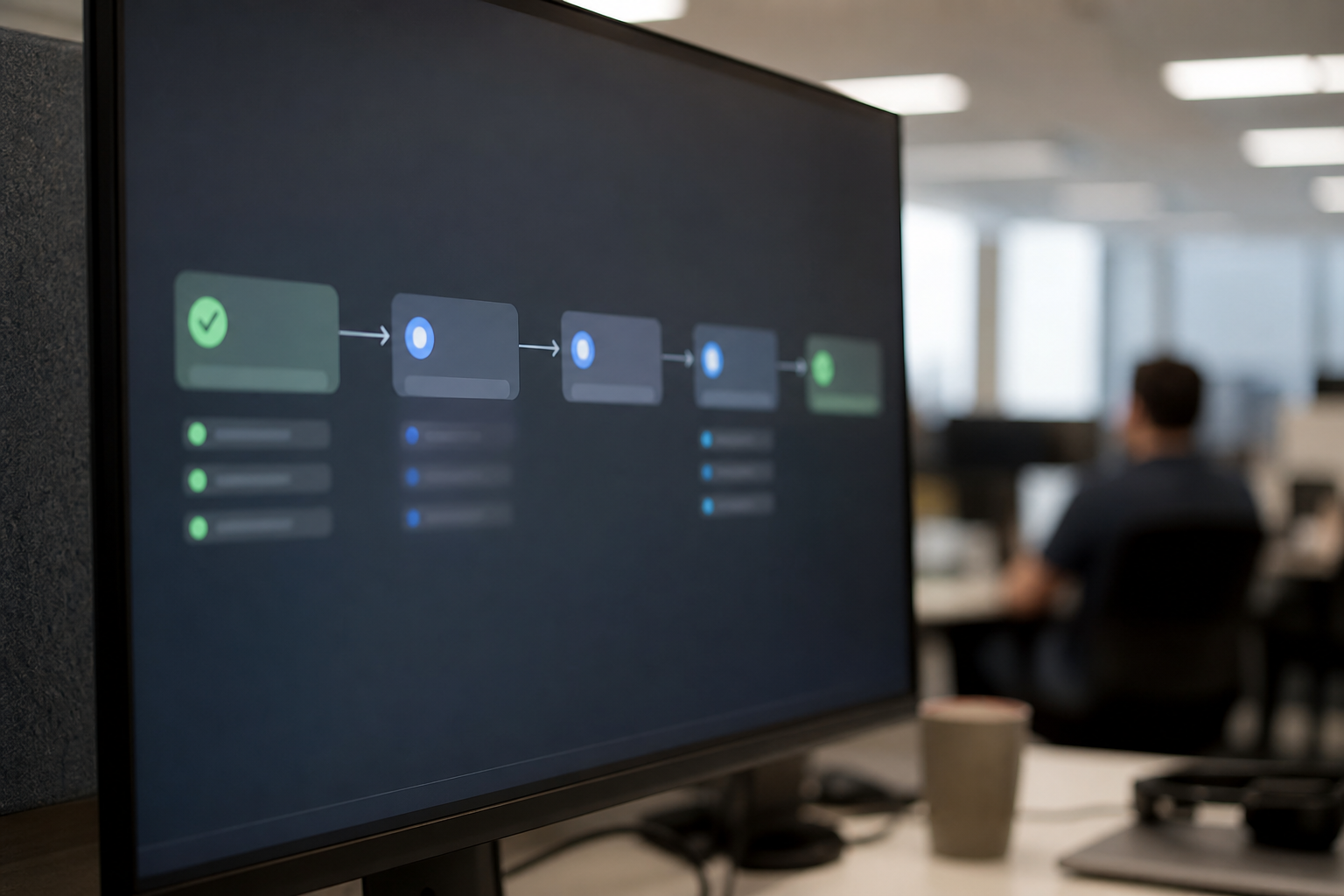 Staged deployment pipeline from development through production environments