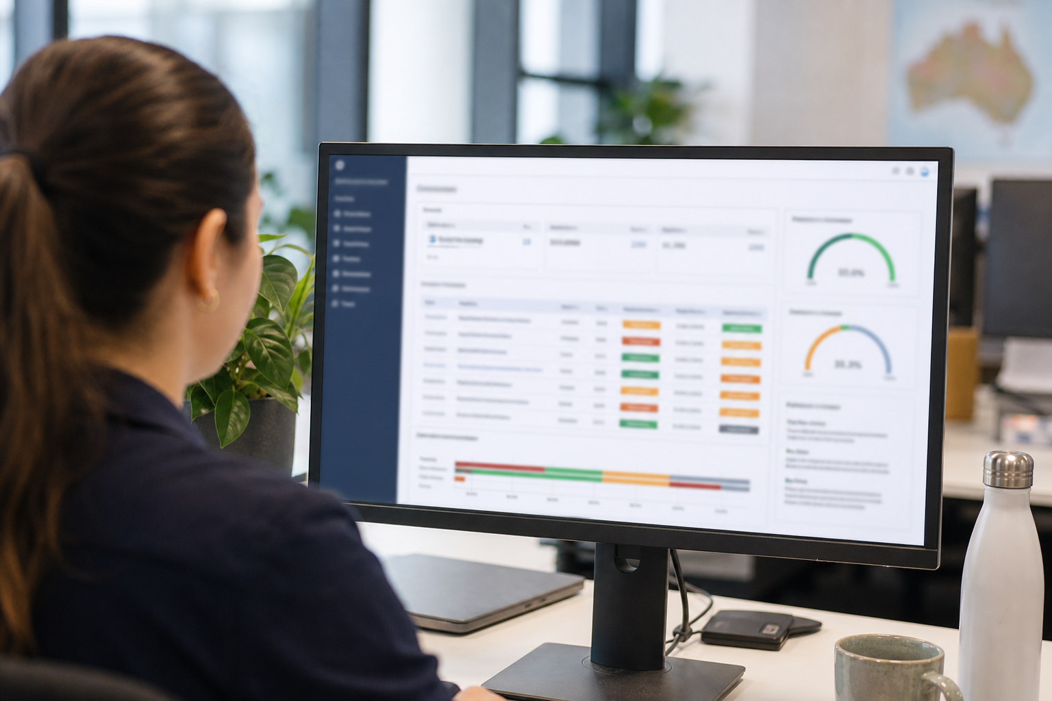 Unified operations portal dashboard showing multi-site job backlog and SLA indicators