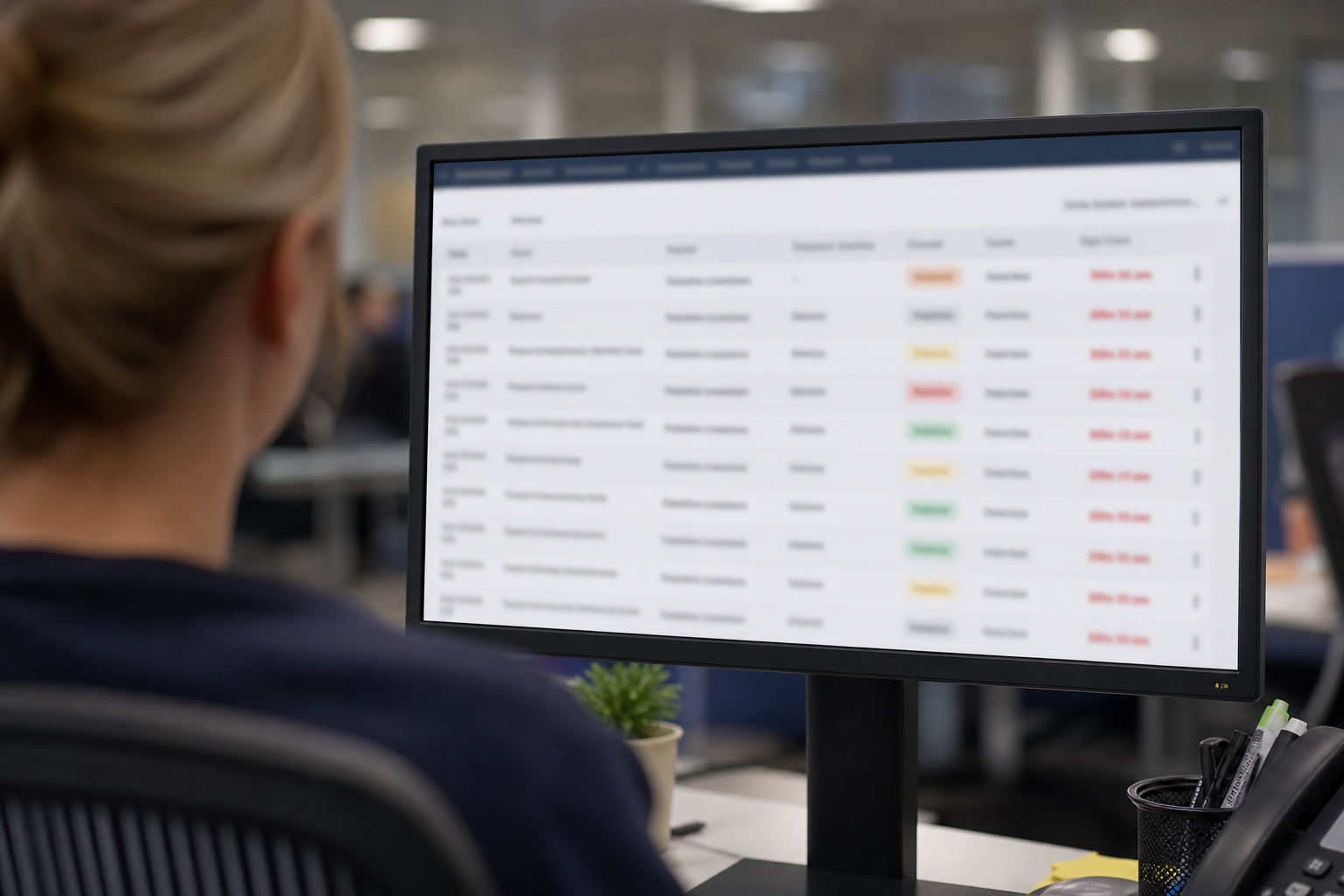 B2B customer portal ticket list with SLA countdown and status filters