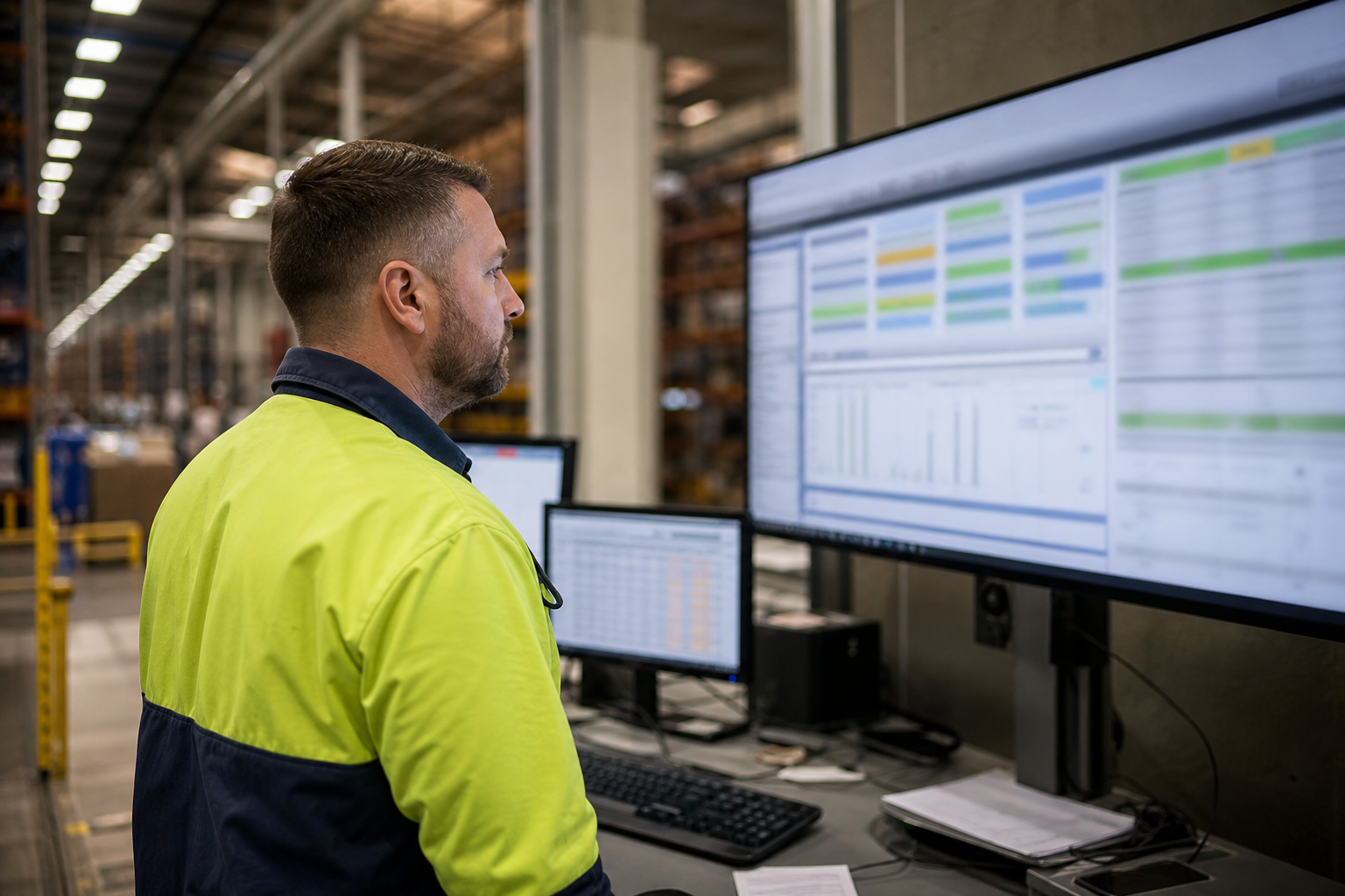 Supervisor console with live pick progress and inventory variance alerts